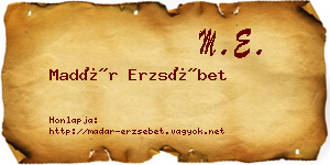 Madár Erzsébet névjegykártya